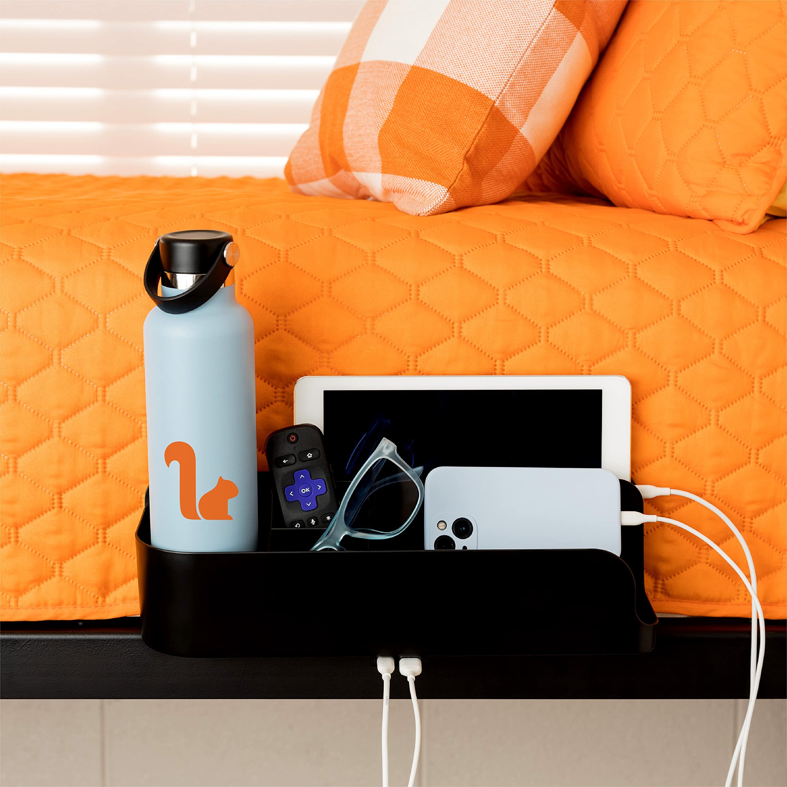 Squirrel-Bedside Perch, Floating Organizer With Usb-C & A Charging Ports, Christmas Gifting, Halloween Gifts For Teens, Thanksgi